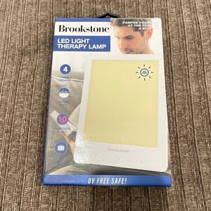NEW Brookstone LED Light Therapy Lamp 10000 LUX UV Free White BK1420-NOC‎